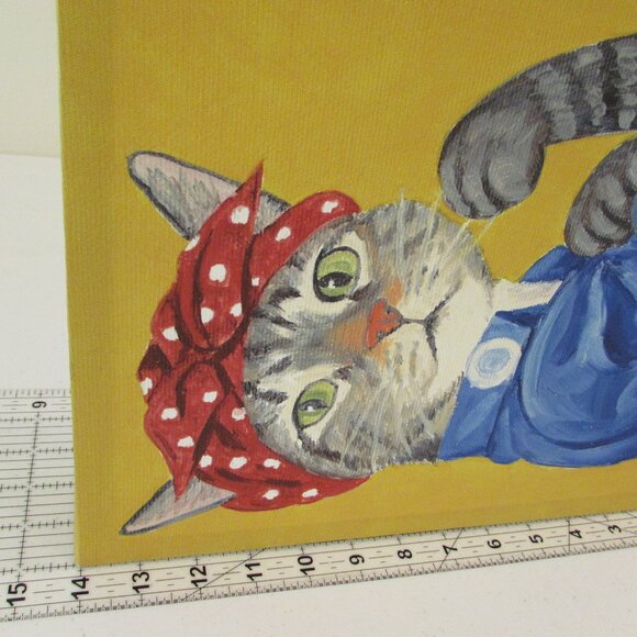 Carol Lew 'Rosie the Feline' Canvas Art Print 14"x11"x2.5" - Picture 14 of 14